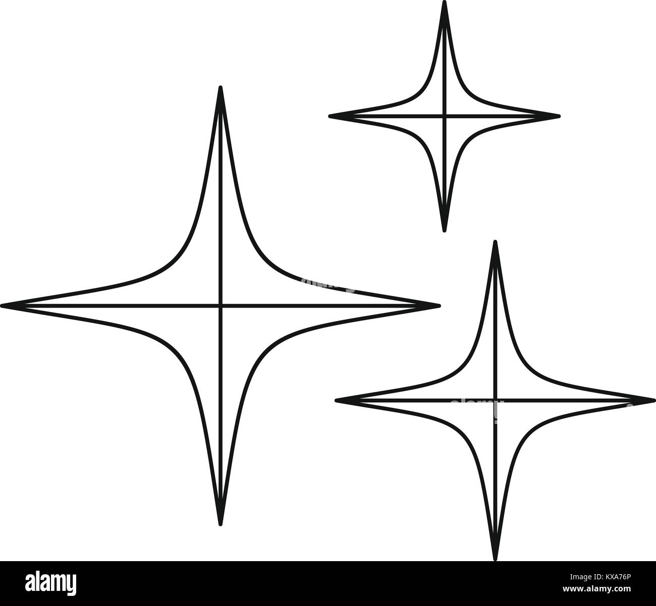 Stars icon, outline style Stock Vector Image & Art - Alamy