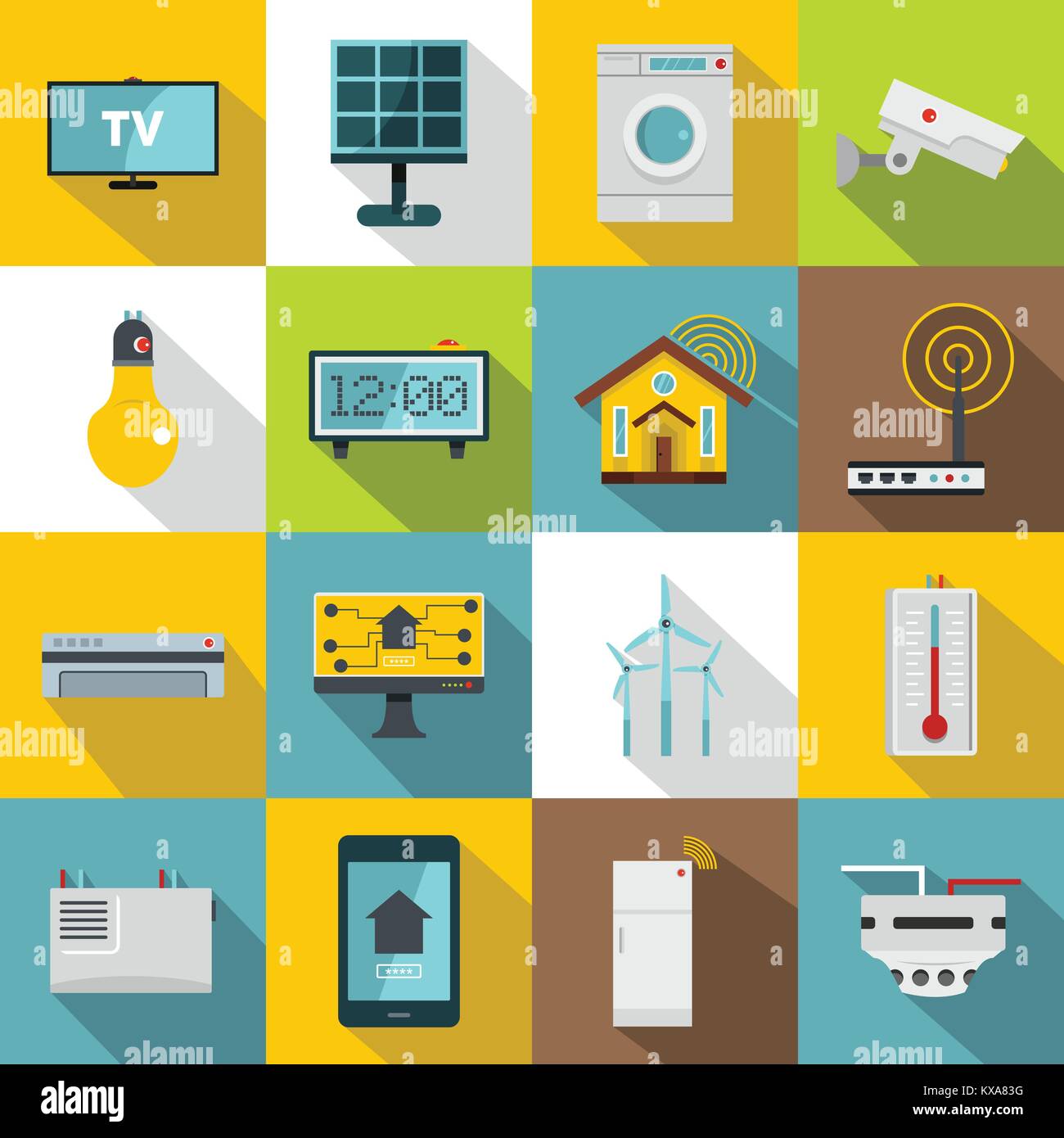 Smart home house icons set, flat style Stock Vector Image & Art - Alamy