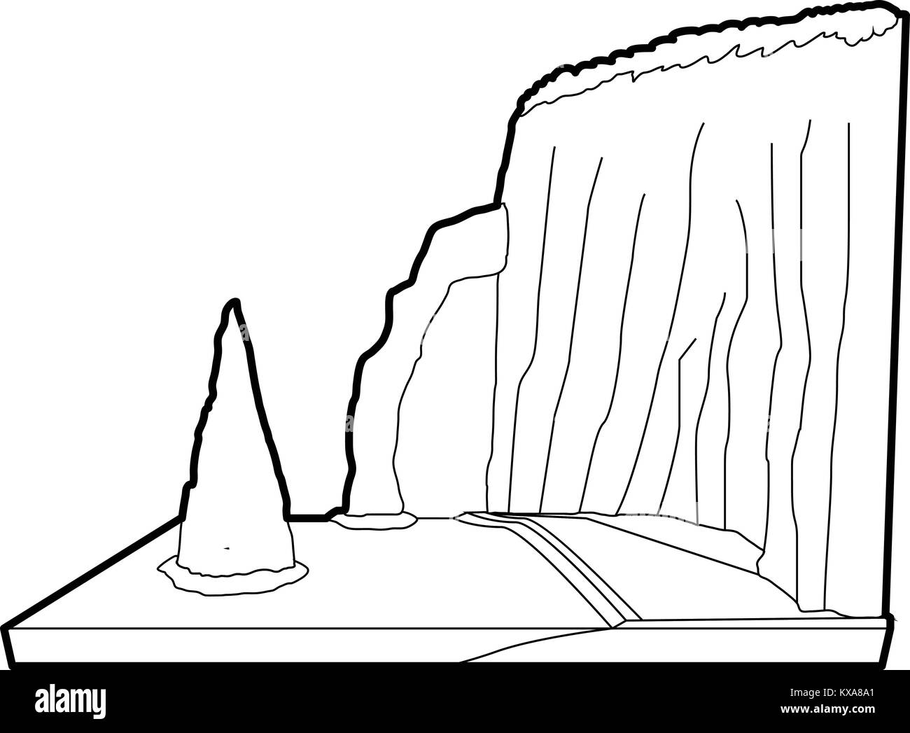 Sea cliff icon, outline style Stock Vector Image & Art Alamy