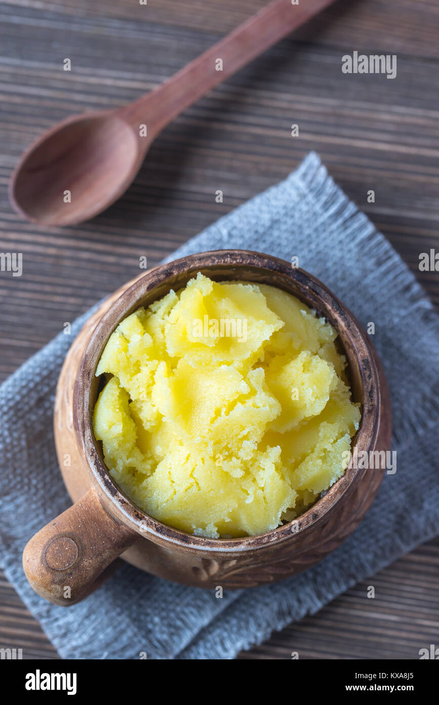 Bowl of ghee clarified butter Stock Photo Alamy