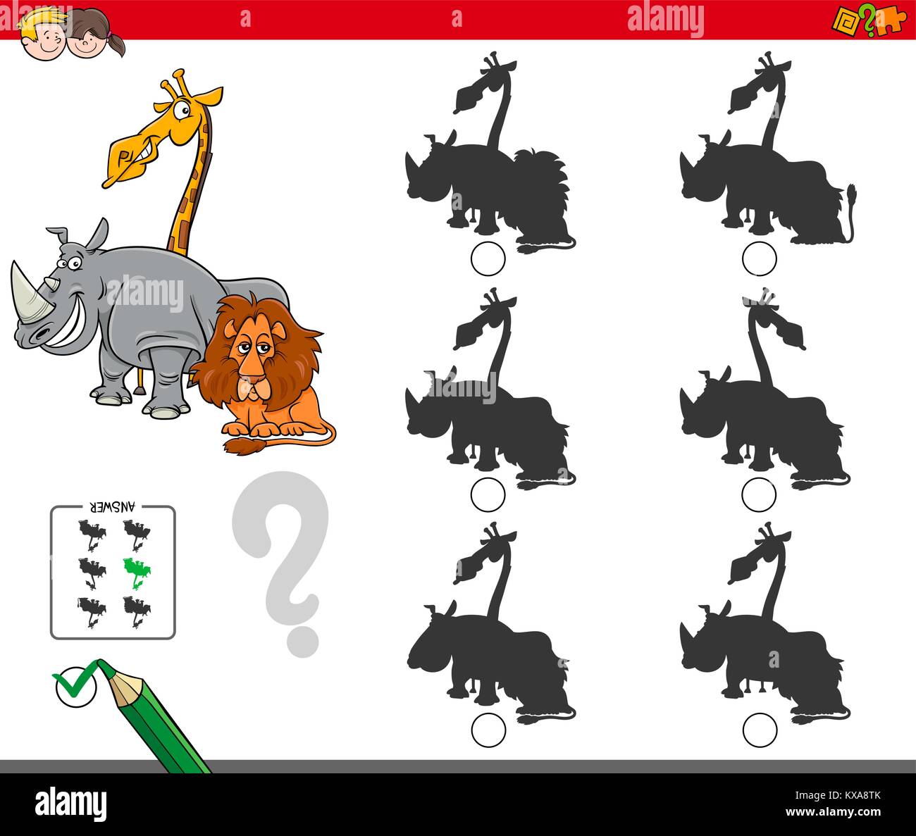 Cartoon Illustration of Finding the Shadow without Differences ...