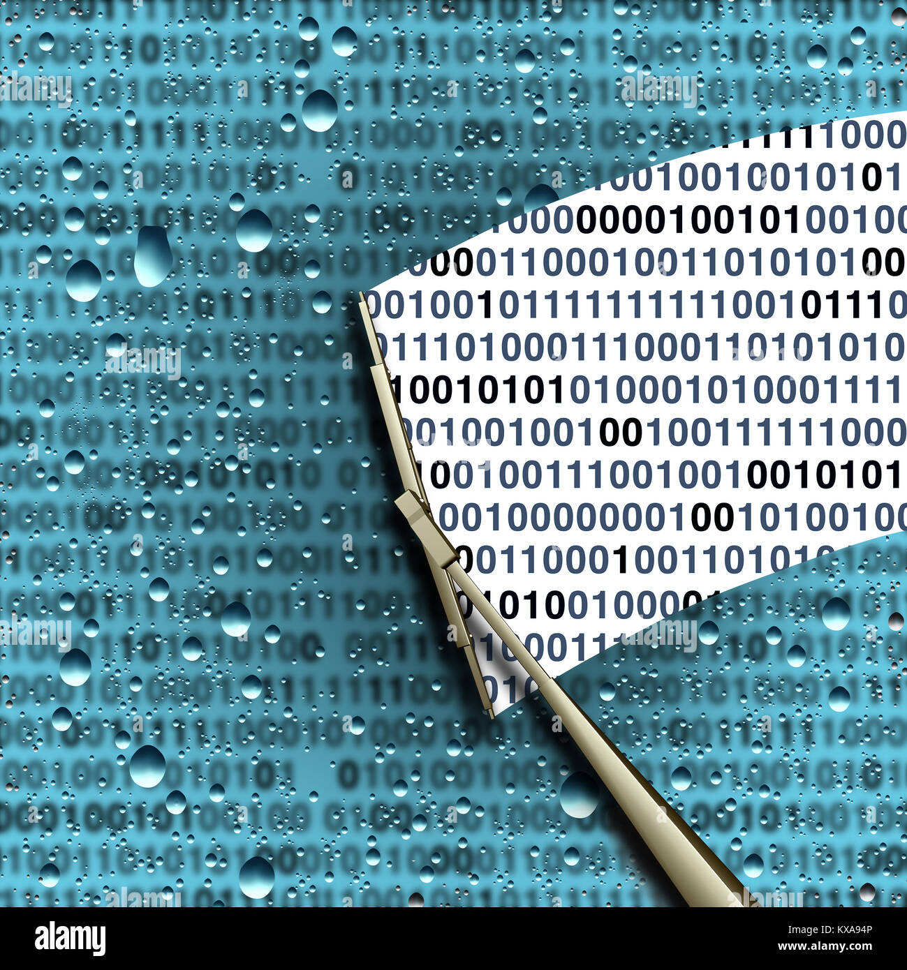 Decryption and decrypting data or decode and decoding encrypted digital information and crack the code symbol as a coding technology security. Stock Photo