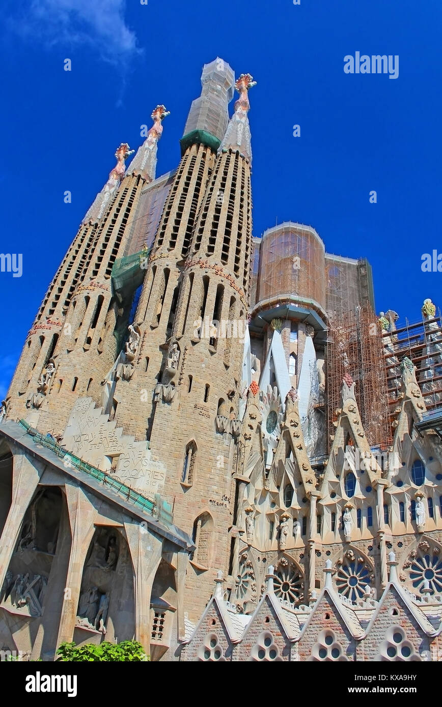 BARCELONA, SPAIN OCTOBER 8 Sagrada Familia on October 8, 2013 in Barcelona. Spain's most