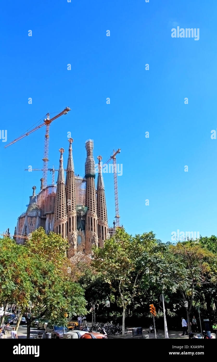 BARCELONA, SPAIN OCTOBER 8 Sagrada Familia on October 8, 2013 in Barcelona. Spain's most