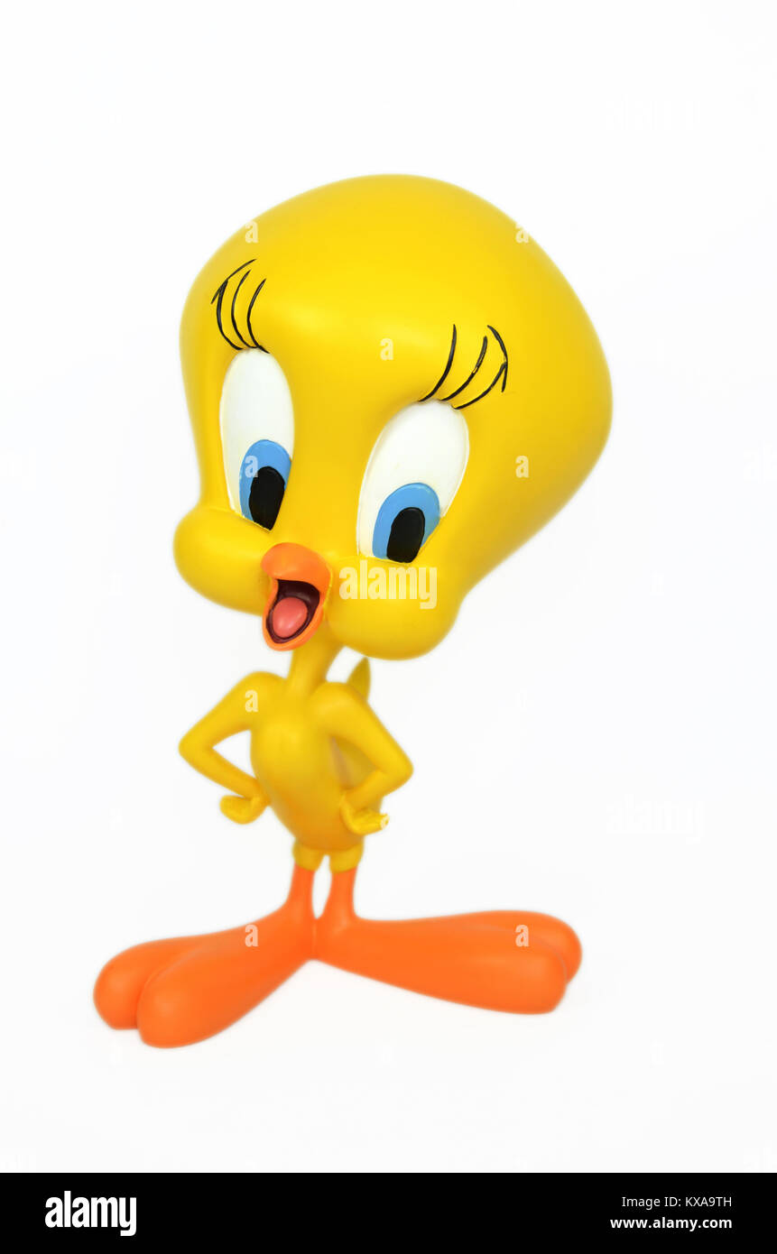 Tweety bird statue with a white isolated backgound. Stock Photo