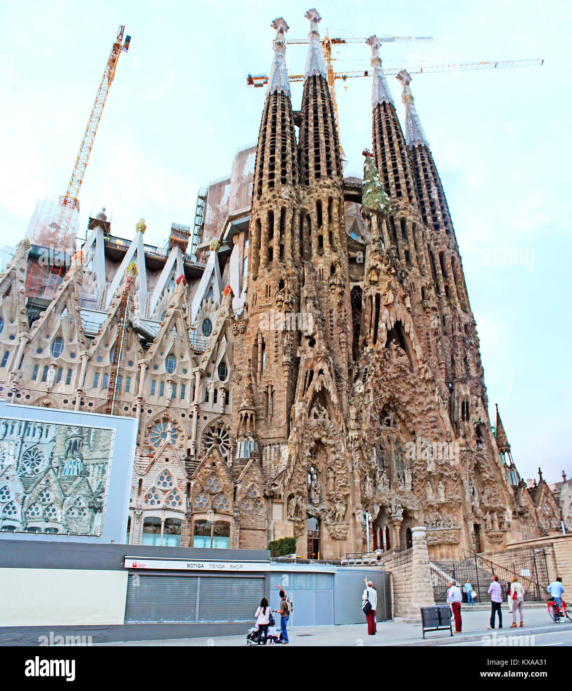 BARCELONA, SPAIN OCTOBER 8, 2013 Sagrada Familia in Barcelona. Spain's most famous religious