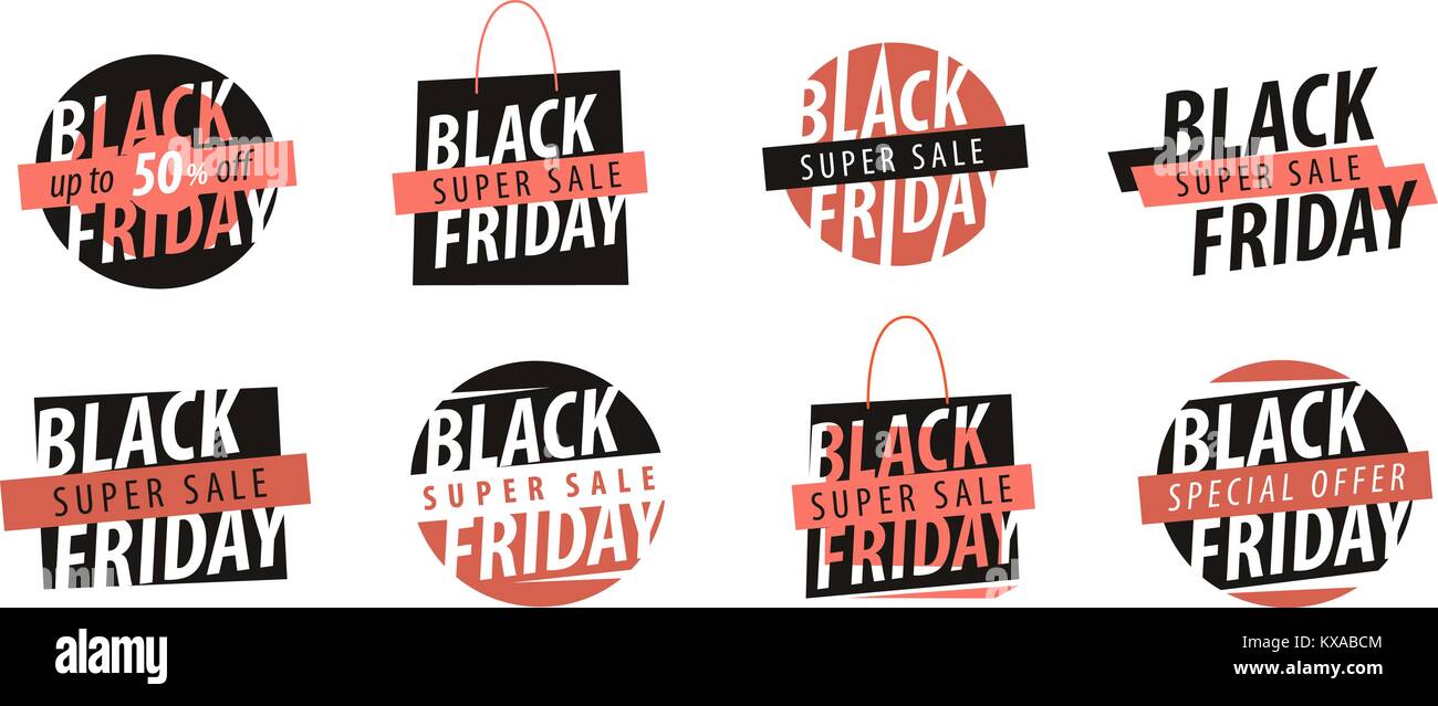 Sale, Black Friday logo. Discounts, shopping emblem or label. Vector illustration Stock Vector