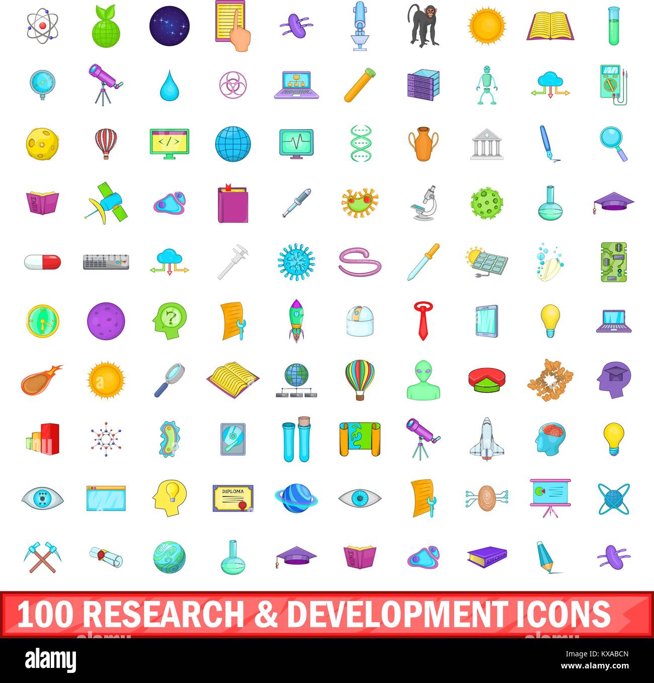 100 development icons set, cartoon style Stock Vector Image & Art - Alamy