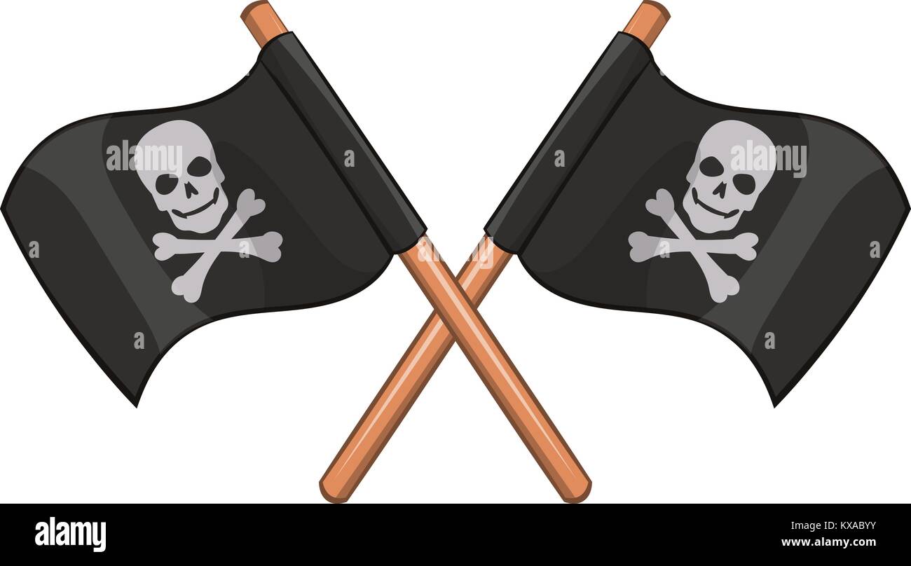 Crossed pirate flags icon, cartoon style Stock Vector Image & Art - Alamy