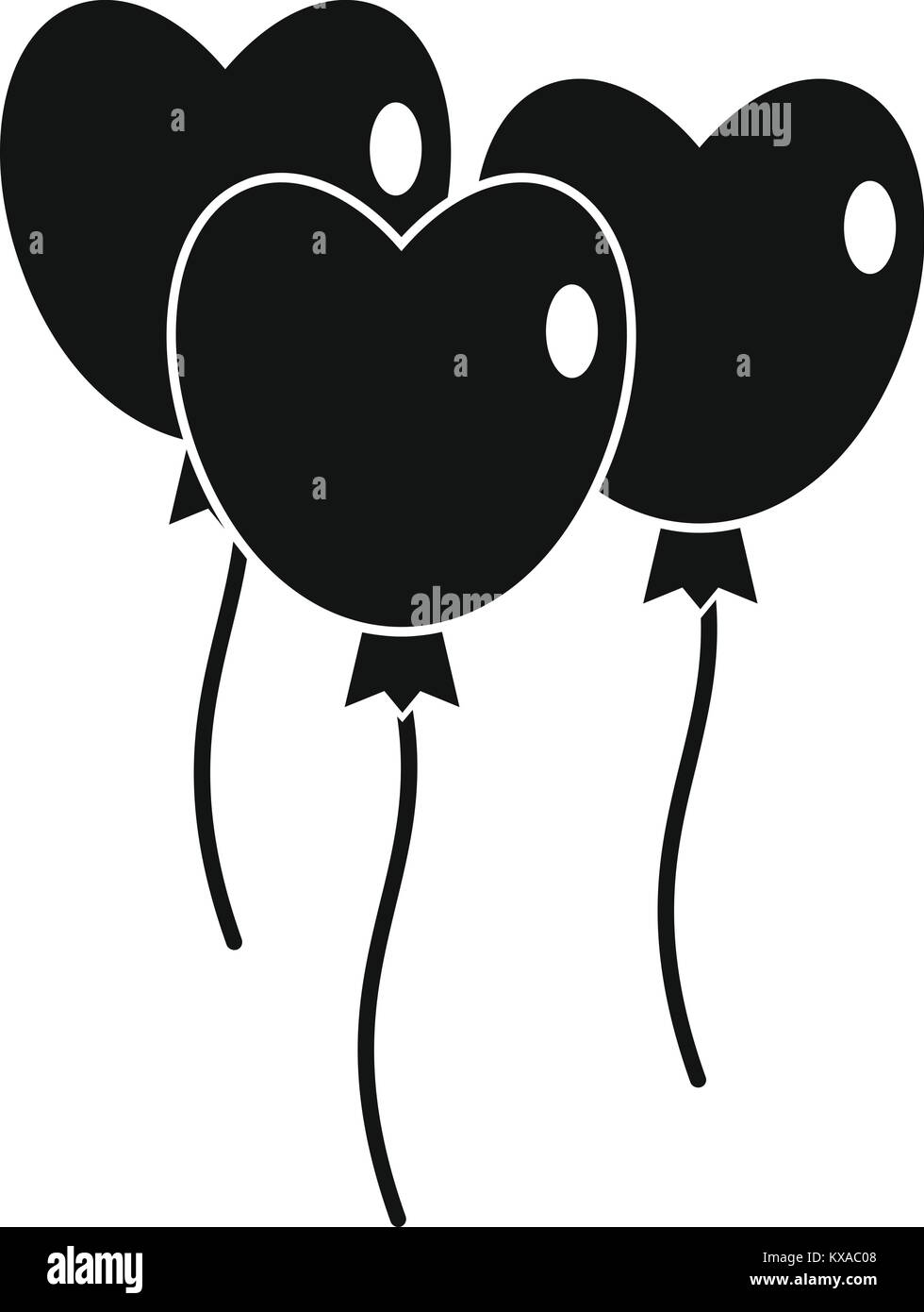 Three balloons in the shape of heart icon Stock Vector Image & Art - Alamy