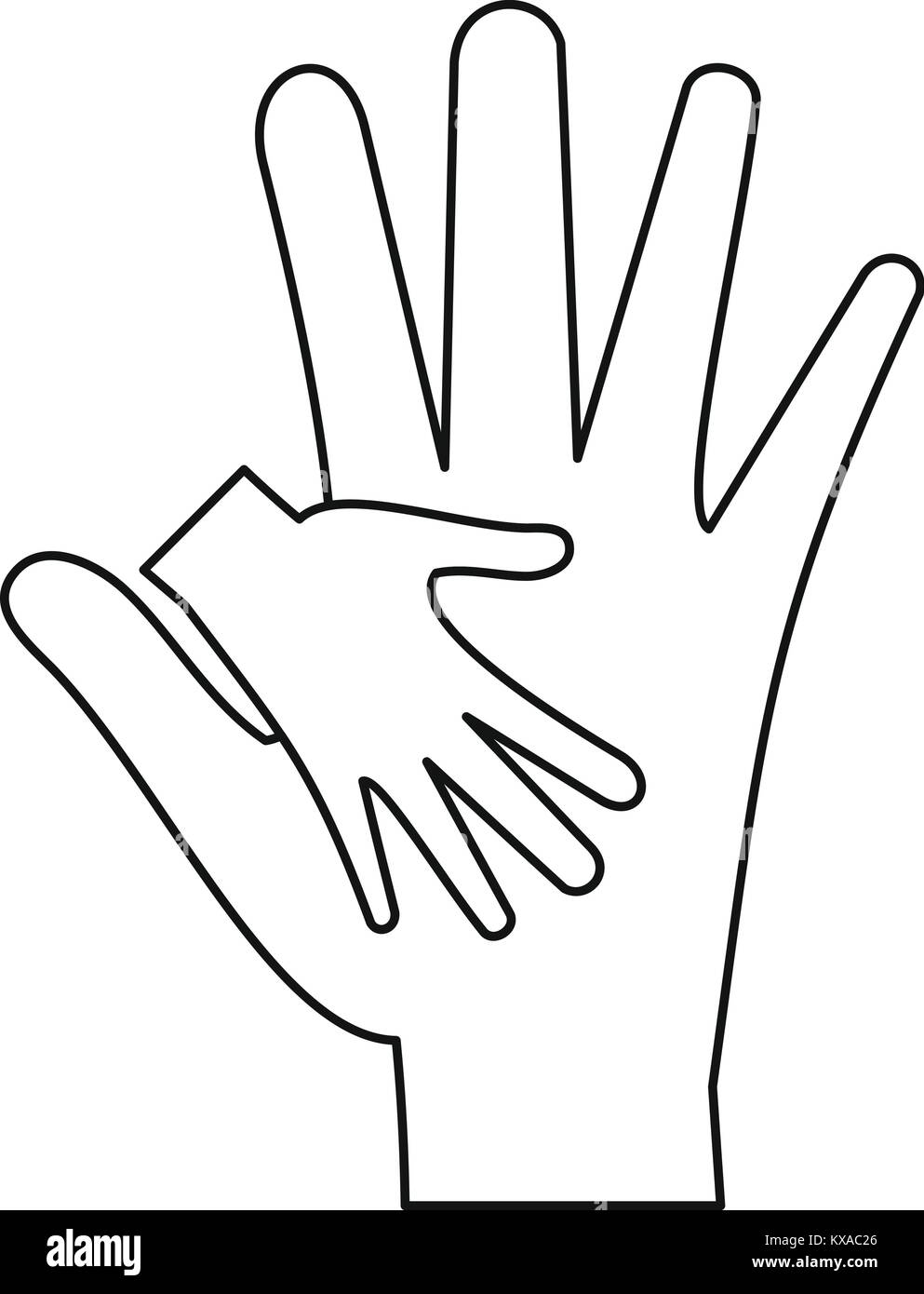 Mother holding baby hand icon, outline style Stock Vector Image &amp; Art ...