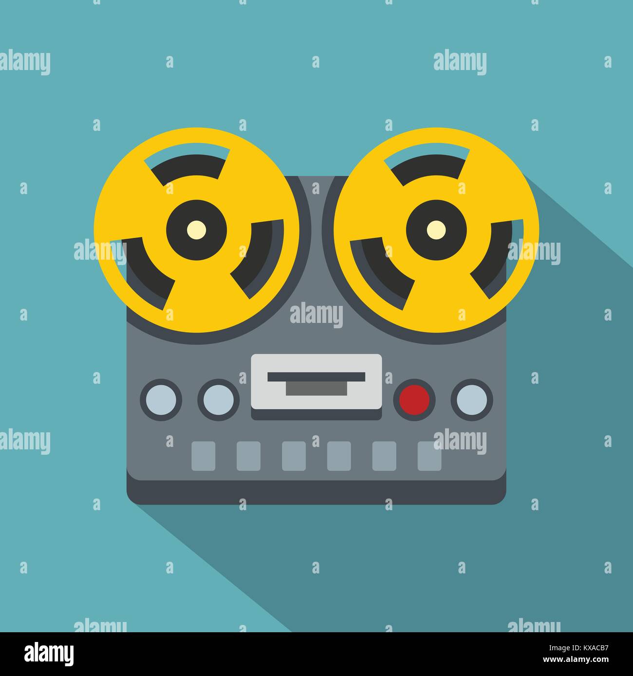 Vintage reel to reel tape recorder deck icon Stock Vector
