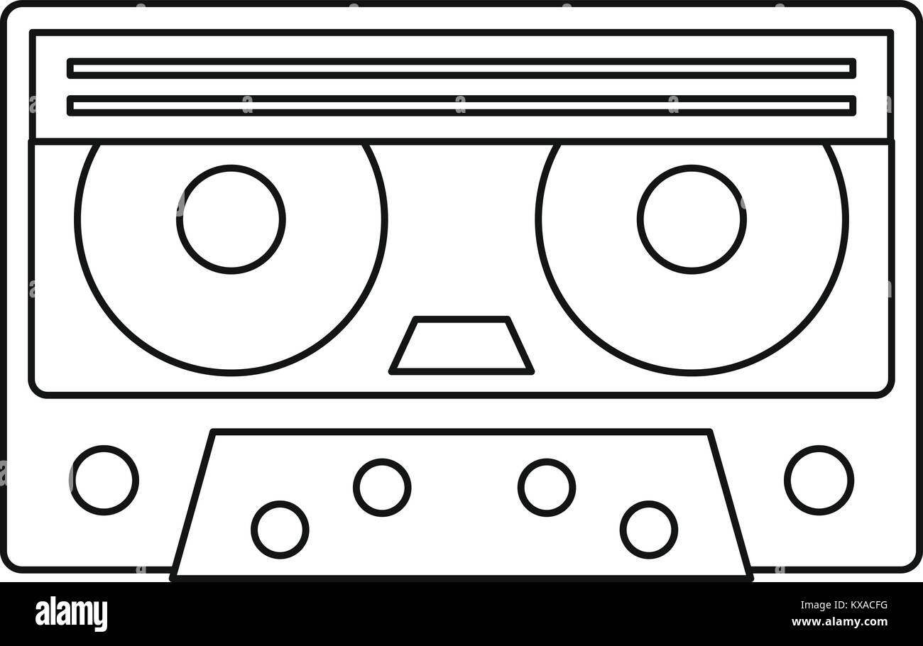 Cassette tape icon, outline style Stock Vector Image & Art Alamy
