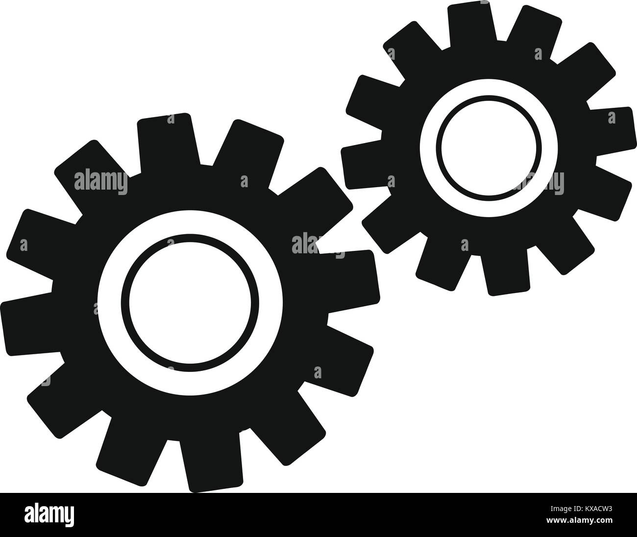 Two gears icon, simple style Stock Vector
