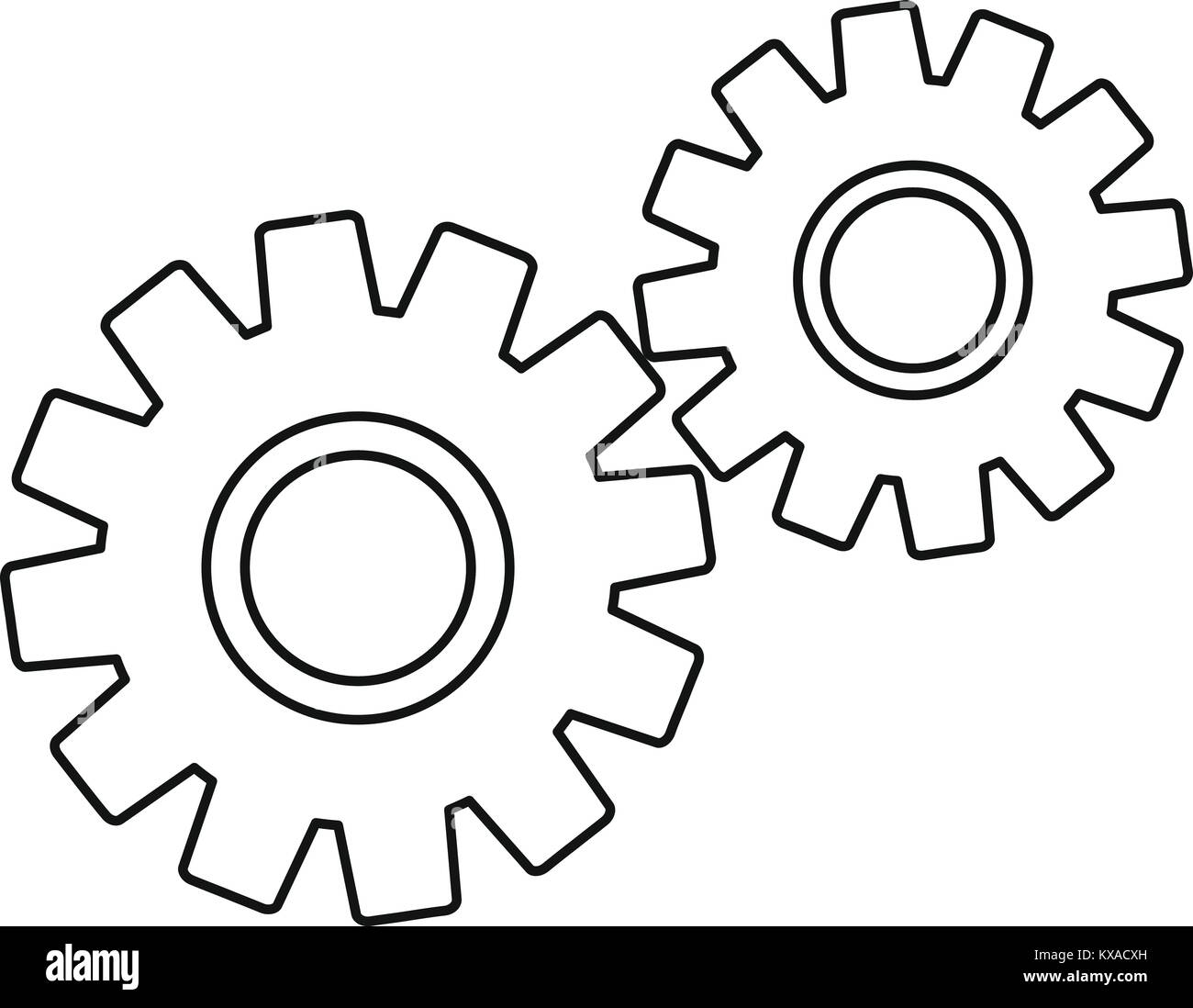 Two gears icon, outline style Stock Vector Image & Art - Alamy