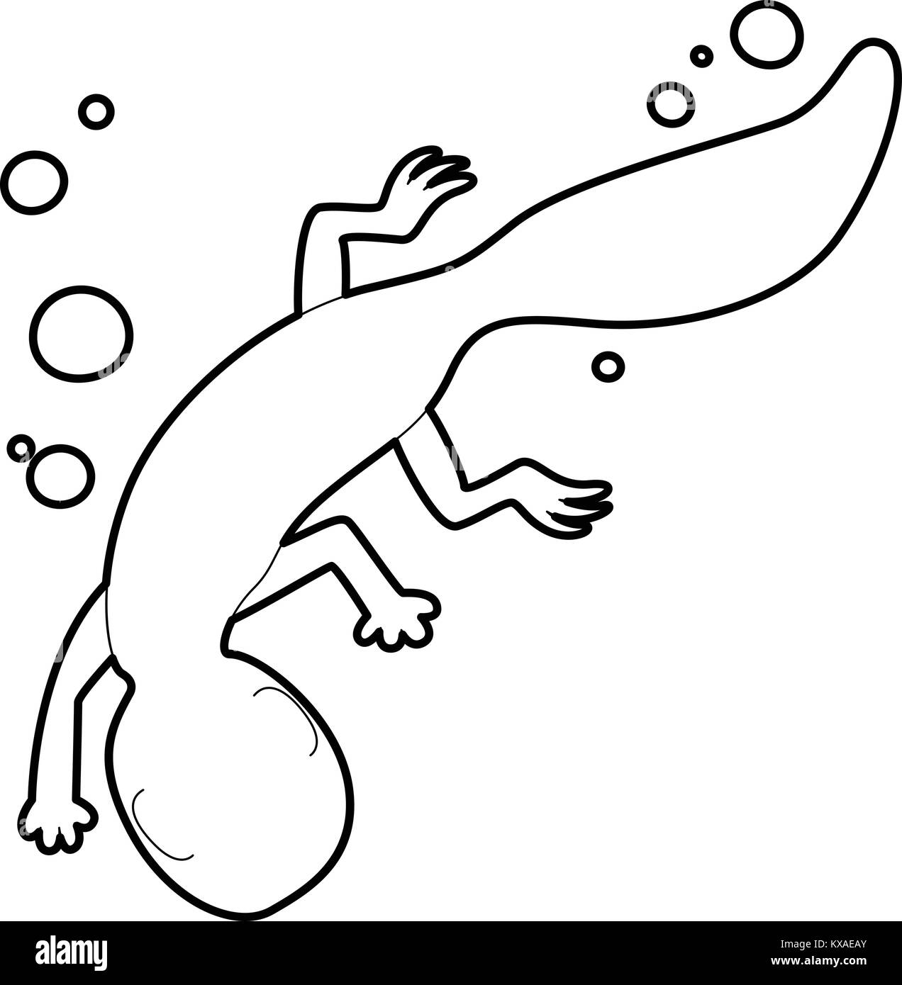 Swimming lizard icon, outline style Stock Vector Image & Art - Alamy