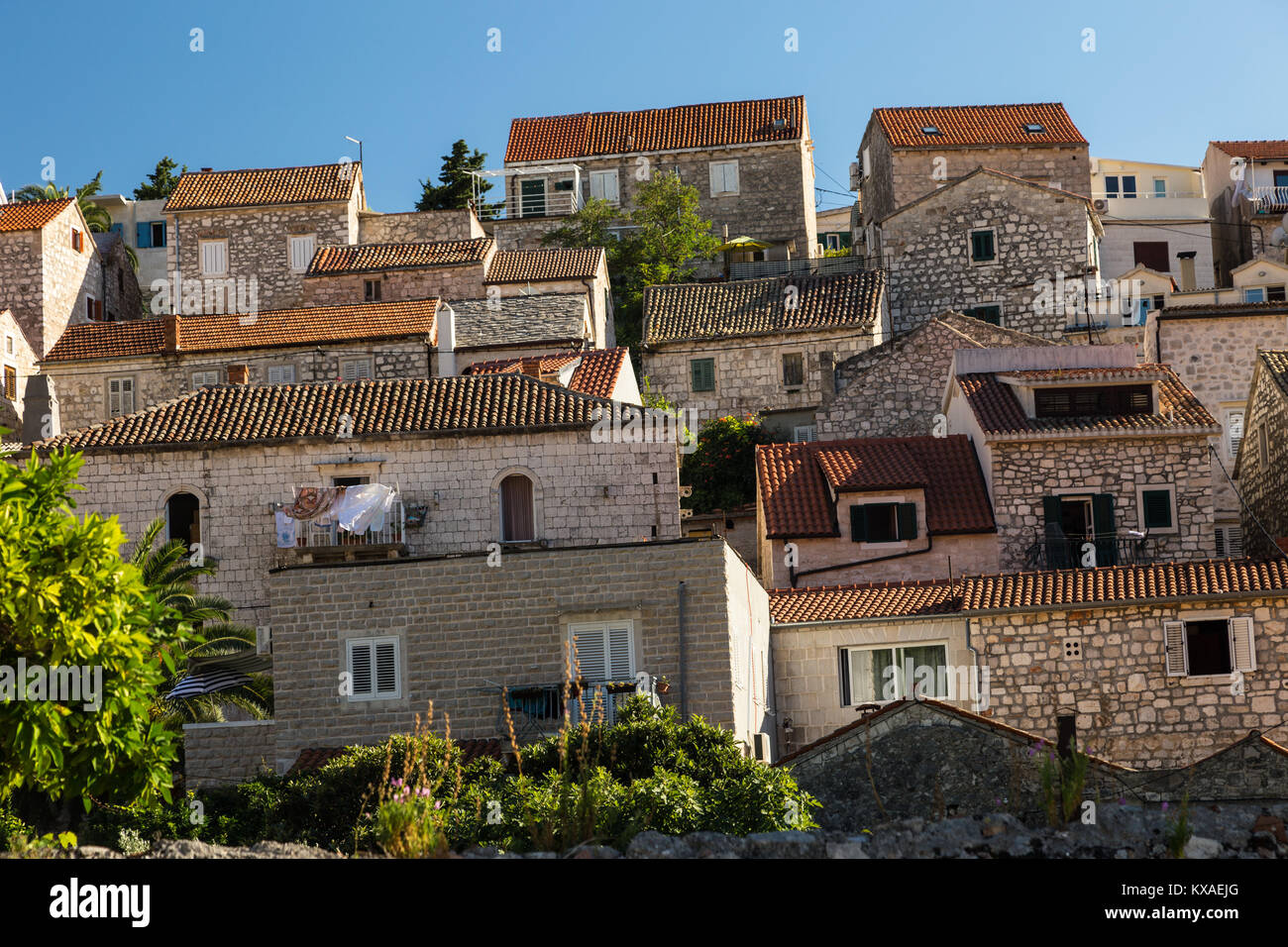 Hvar old town. Dalmatia island, Croatia. Stock Photo