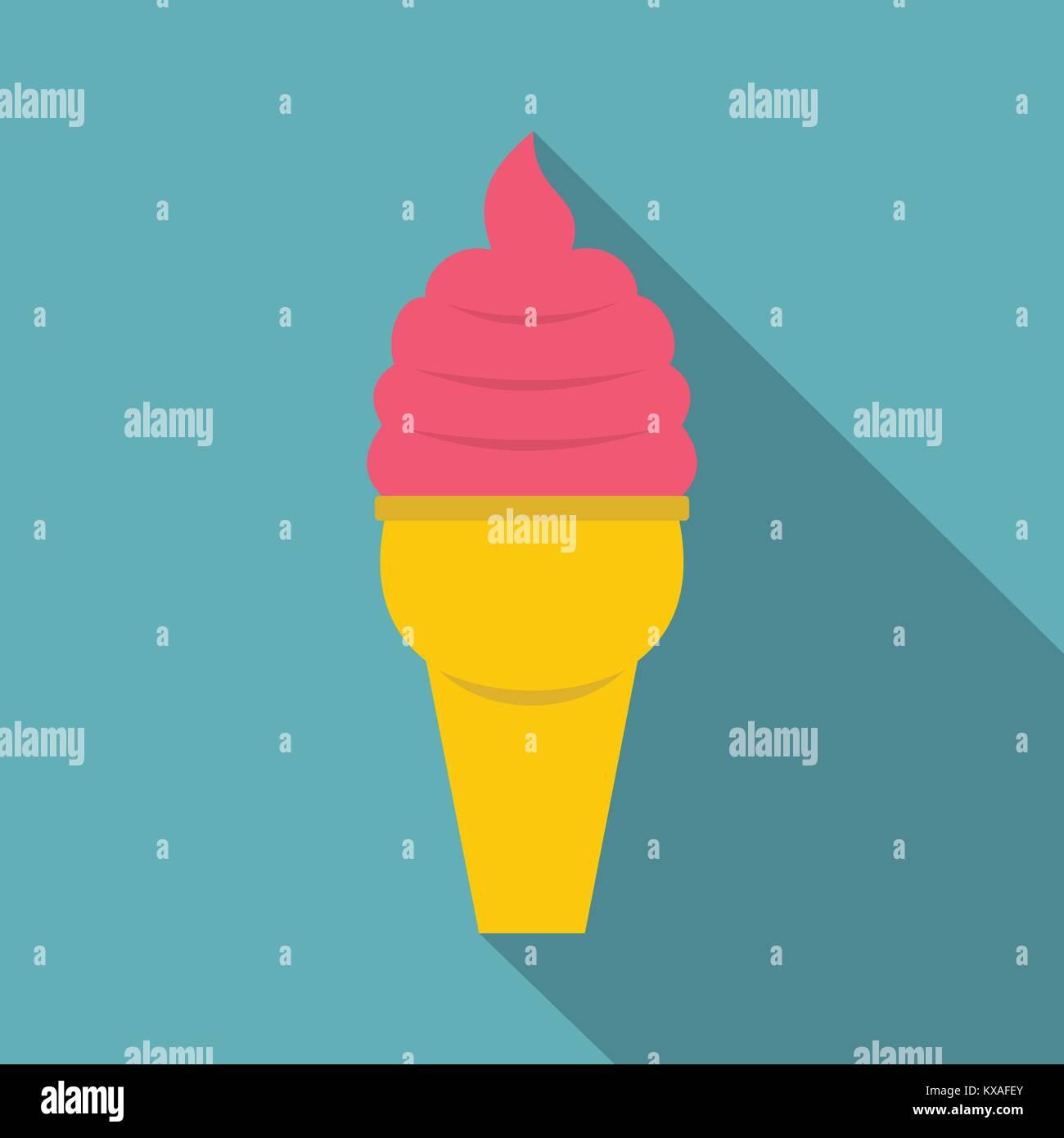 Strawberry ice cream in waffle cone icon Stock Vector Image & Art - Alamy