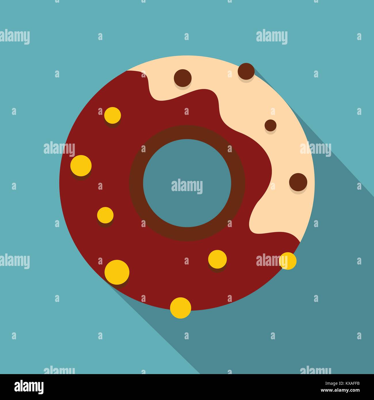 Chocolate donut icon, flat style Stock Vector Image & Art - Alamy