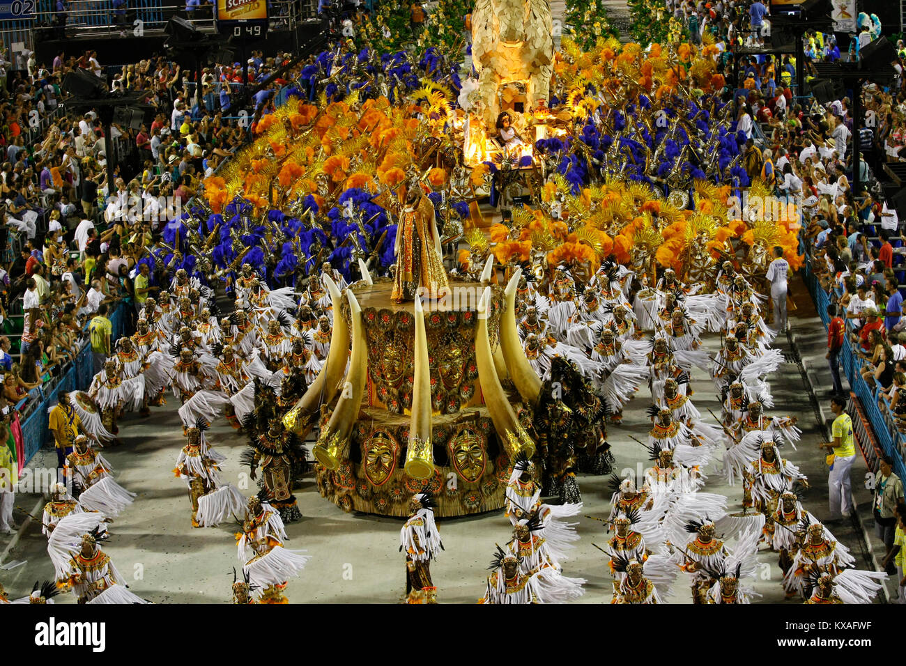 Samba school presentation at Sambodrome in Rio carnival. This is one of