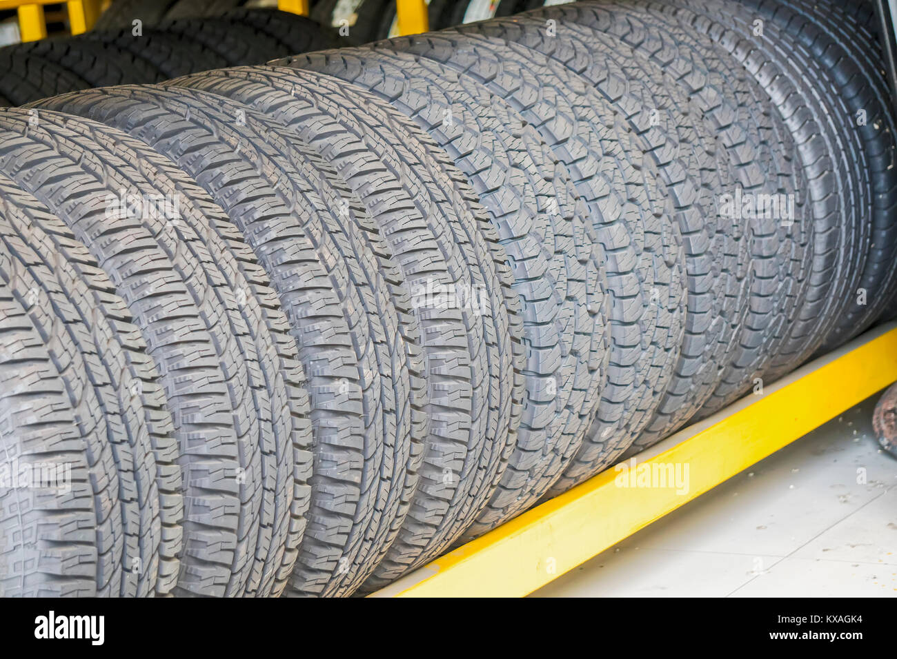 Car tires at warehouse in tire store Stock Photo Alamy