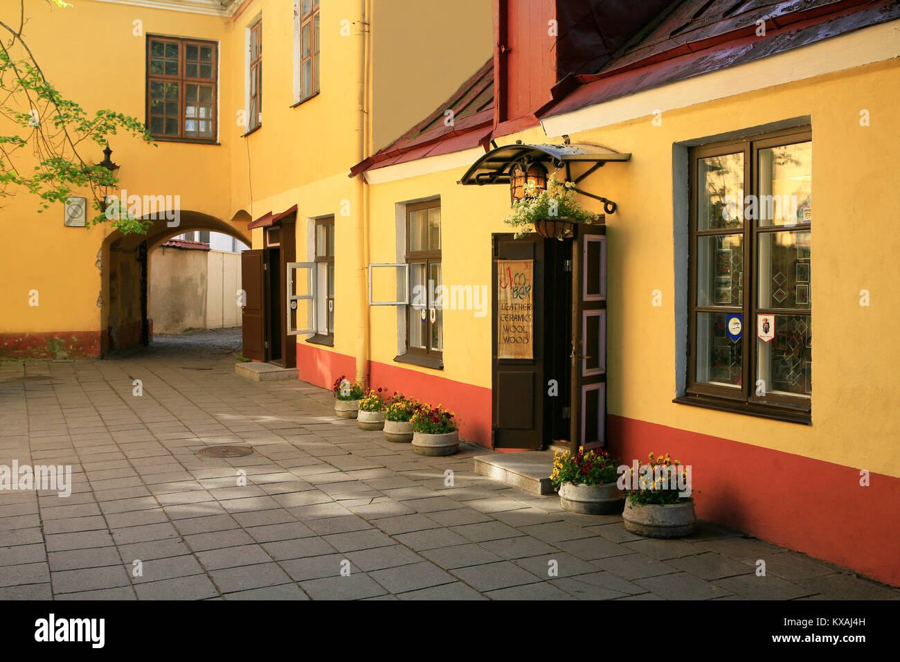 Souvenir shop in the Old Town of Tallinn, Estonia Stock Photo
