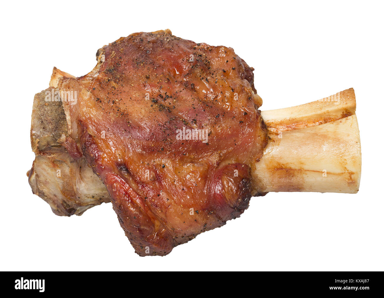 A freshly roasted veal knuckle Stock Photo