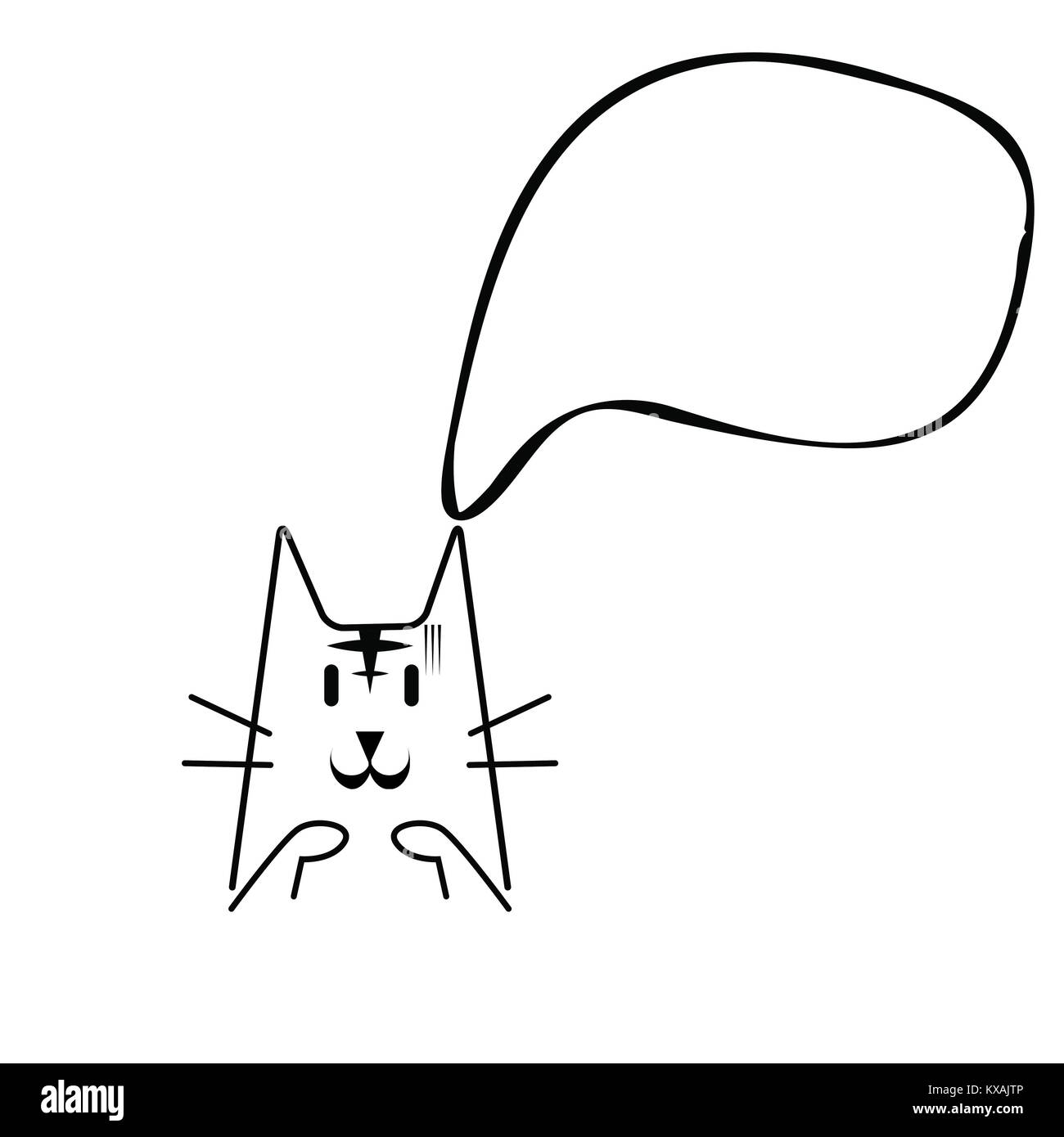 Cat Cartoon Black and White Stock Photos &amp; Images - Alamy