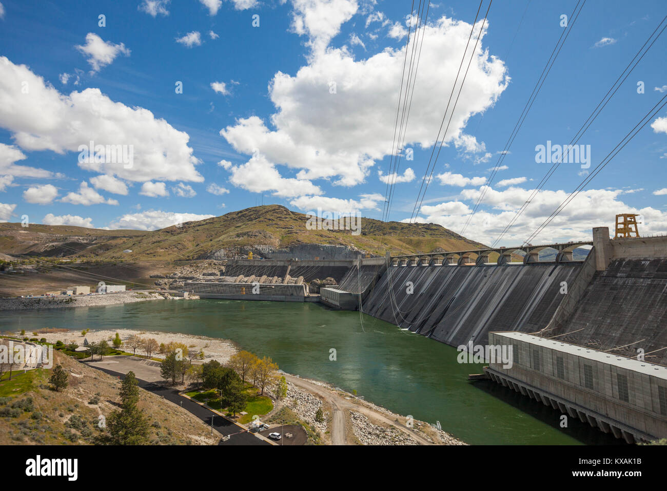 Turbines inside Grand Coulee Dam, Electric City, Washington, USA Stock