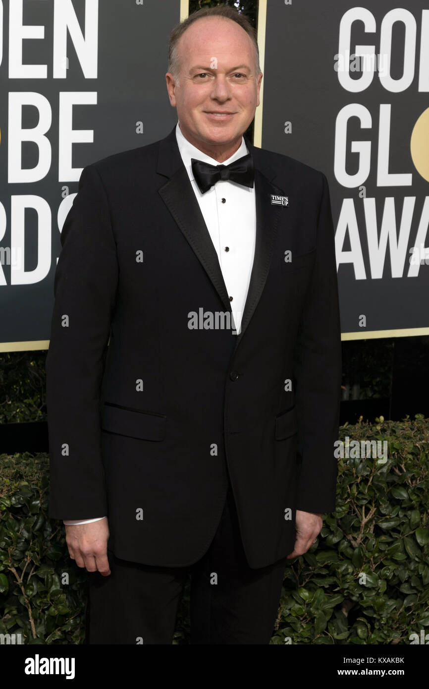 Los Angeles, USA. 07th Jan, 2018. Tom McGrath attends the 75th Annual Golden Globe Awards, Golden Globes, at Hotel Beverly Hilton in Beverly Hills, Los Angeles, USA, on 07 January 2018. -NO WIRE SERVICE- Credit: Hubert Boesl/dpa/Alamy Live News Stock Photo