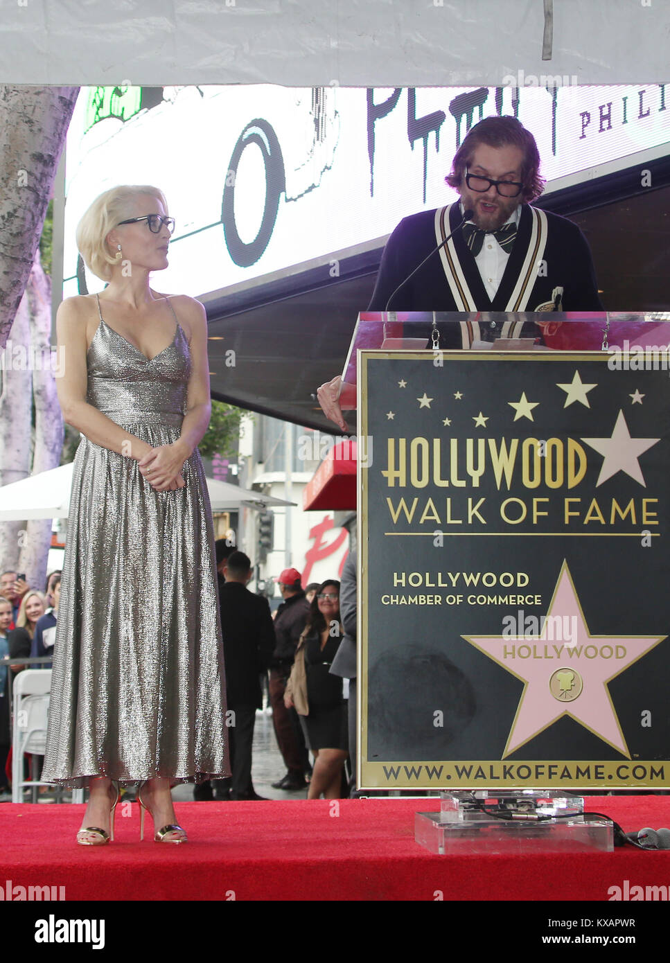 Hollywood, Ca. 8th Jan, 2018. Gillian Anderson, Bryan Fuller, at