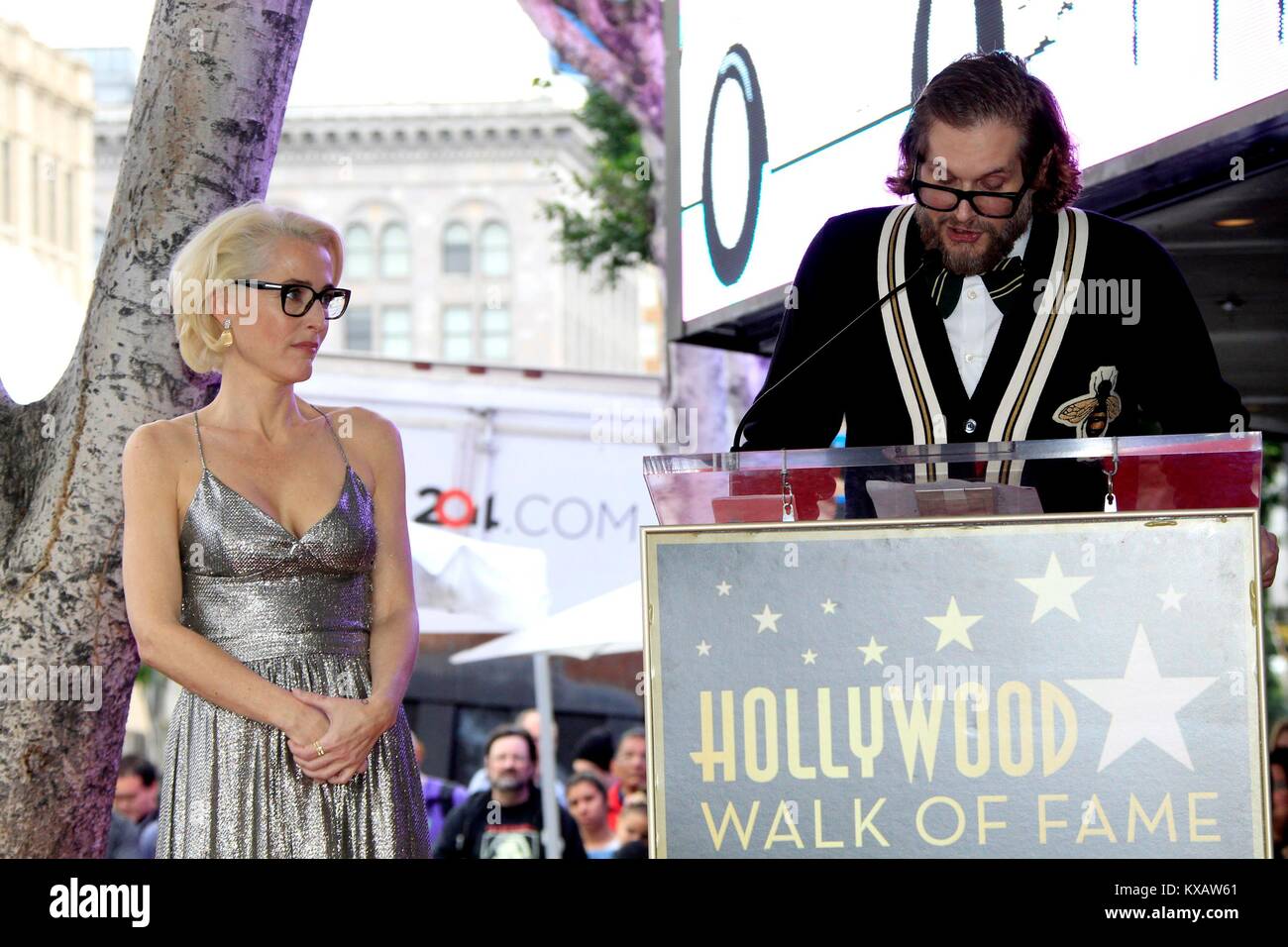 Los Angeles, CA, USA. 8th Jan, 2018. Gillian Anderson, Bryan Fuller at