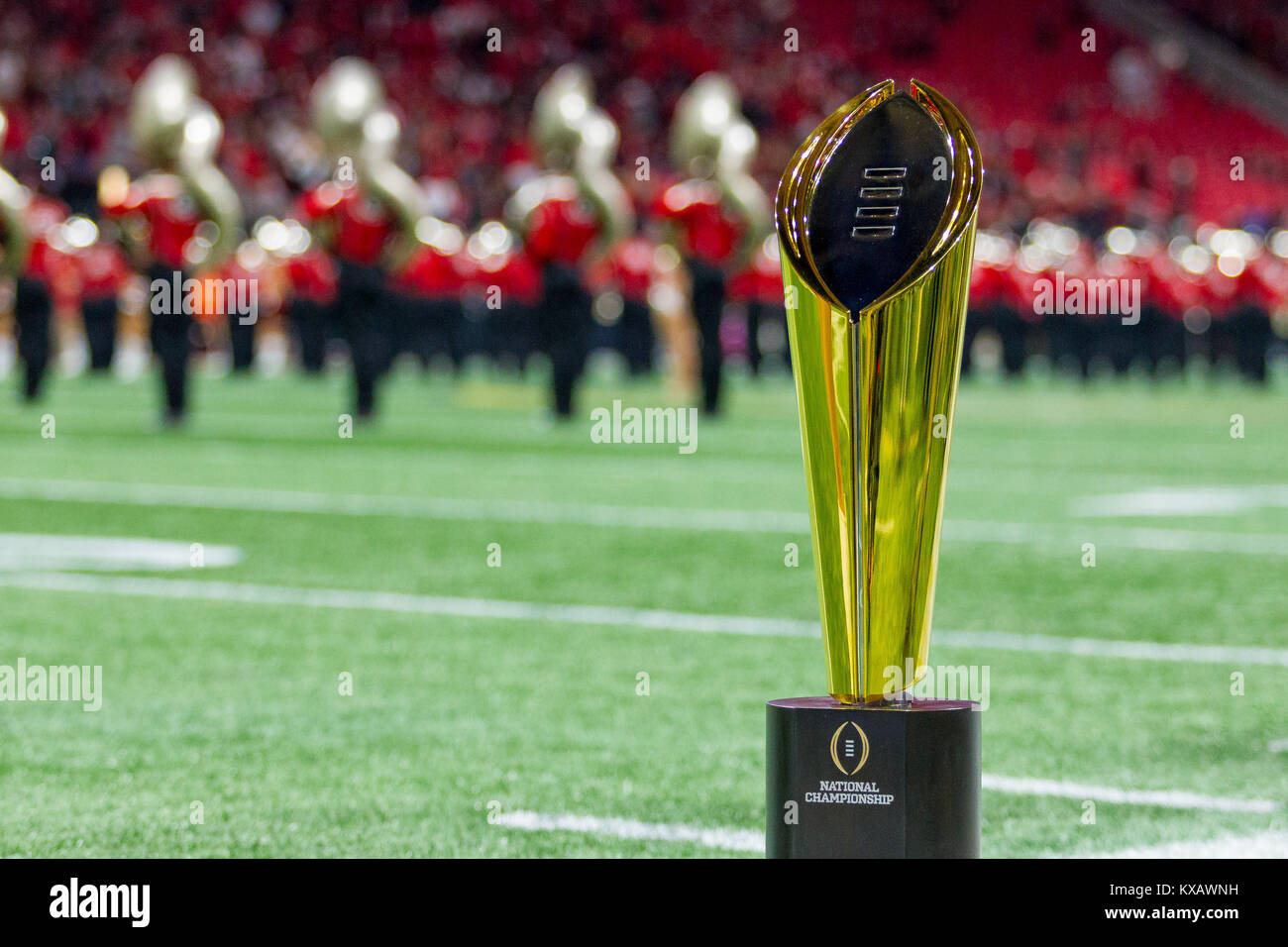 Atlanta, GA, USA. 8th Jan, 2018. the national championship trophy