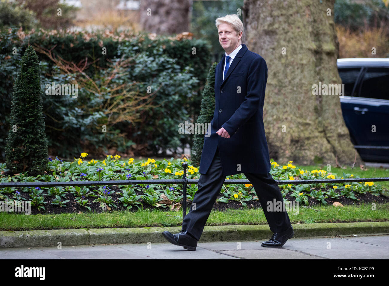 London, UK. 9th January, 2018. Jo Johnson MP arrives at 10 Downing Street during the reshuffle of junior ministers by Prime Minister Theresa May. He was appointed as Minister of State at the Department for Transport and Minister for London. Credit: Mark Kerrison/Alamy Live News Stock Photo