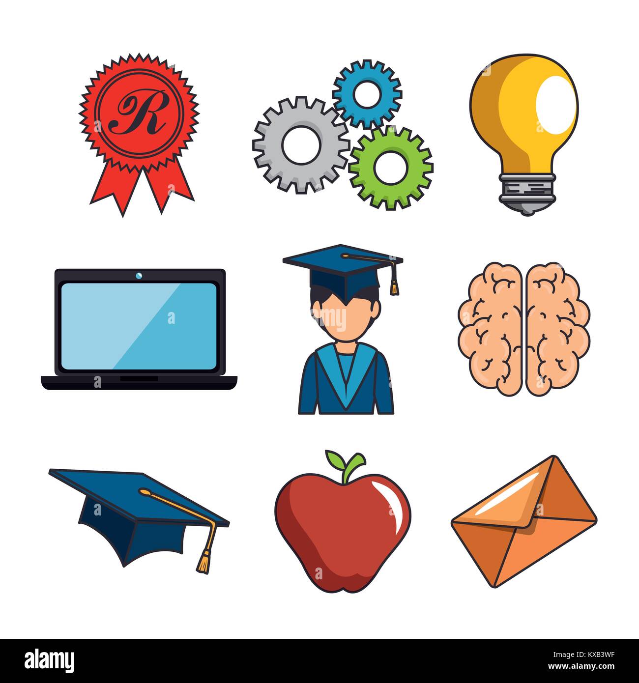 set of education online icons Stock Vector Image & Art - Alamy