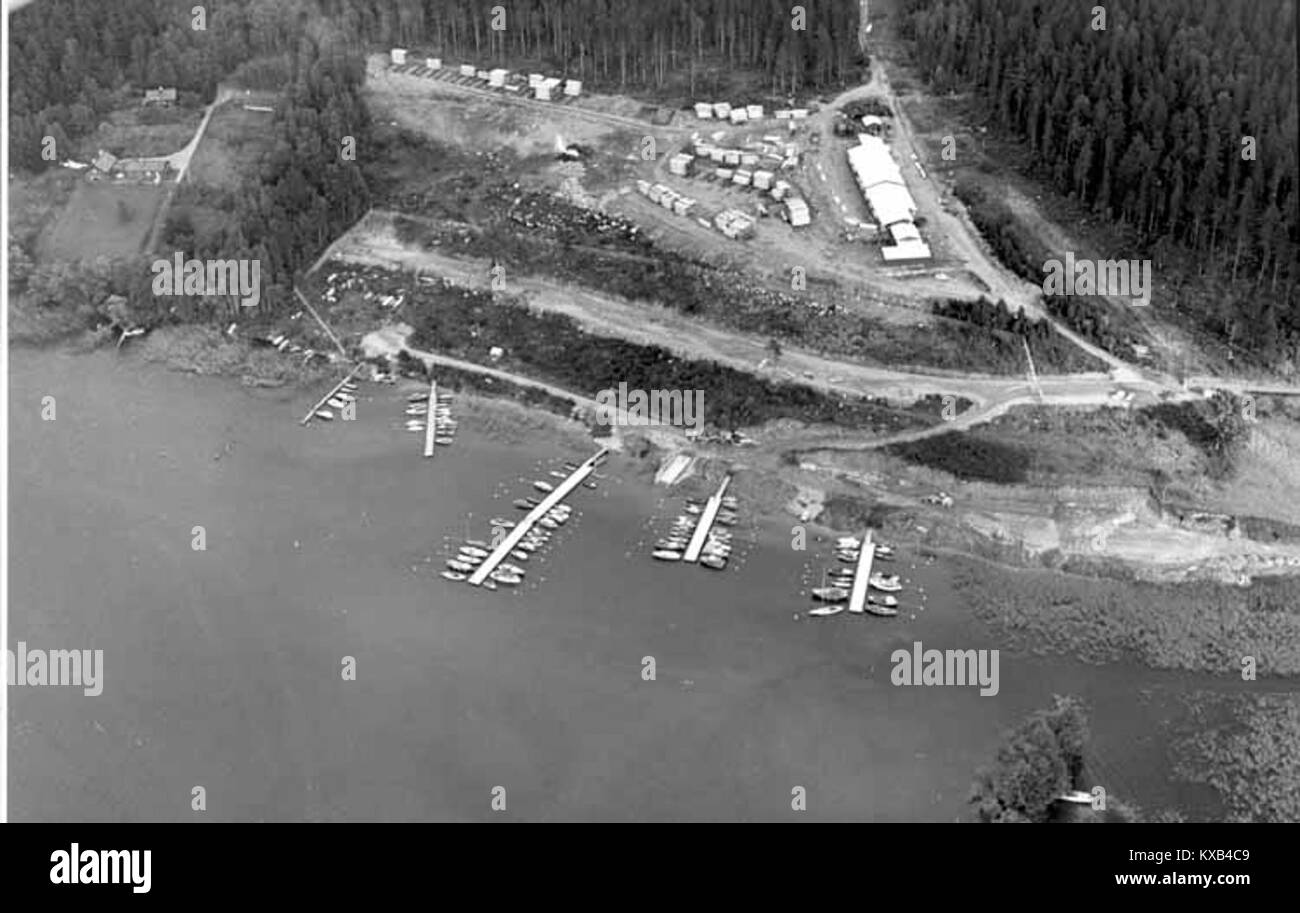 Aerial photograph of Baset, Viksjö sawmill and Viksjö marina in 1967 ...