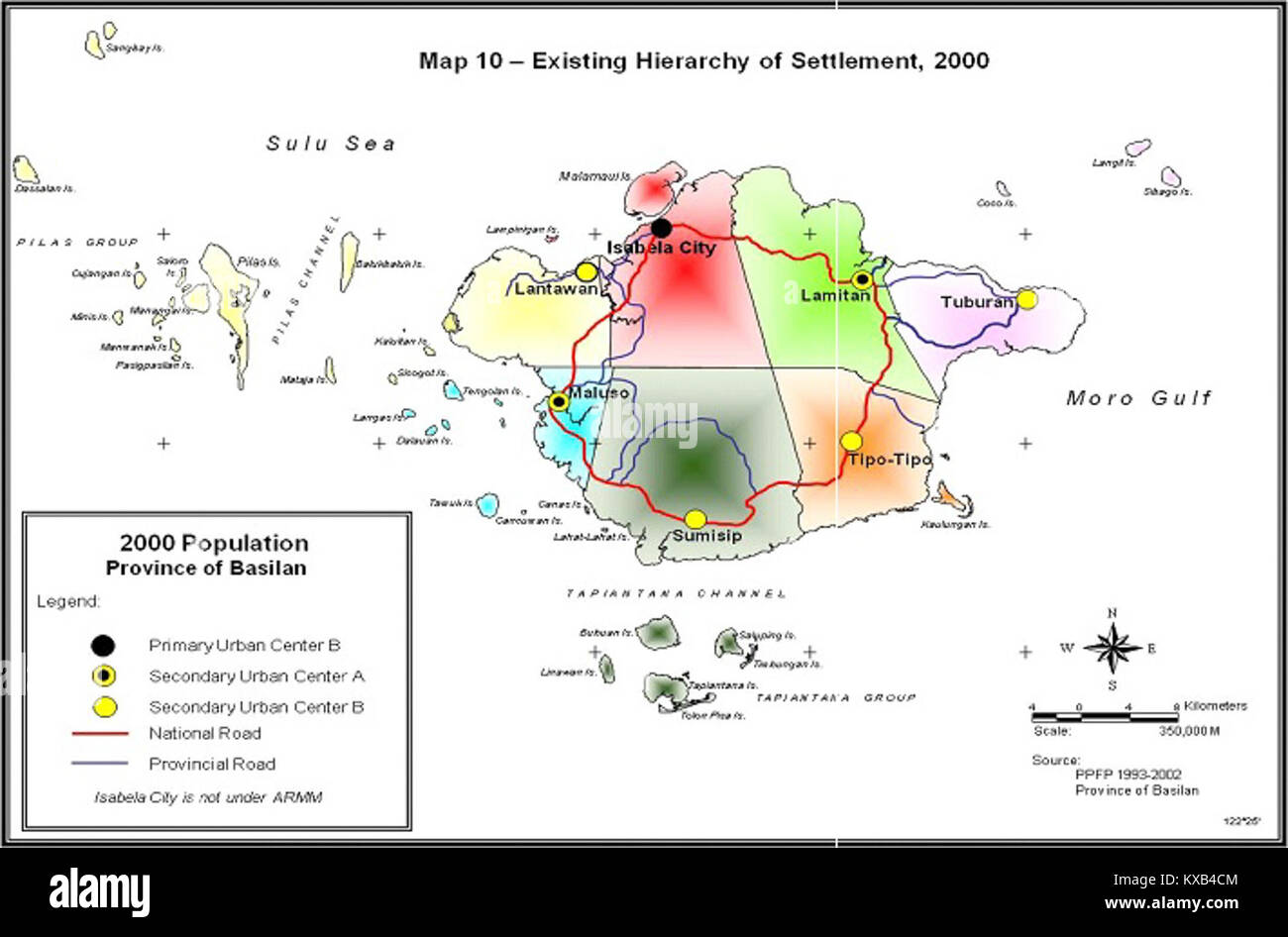 Map of Basilan, an island province in the Philippines, showing ...