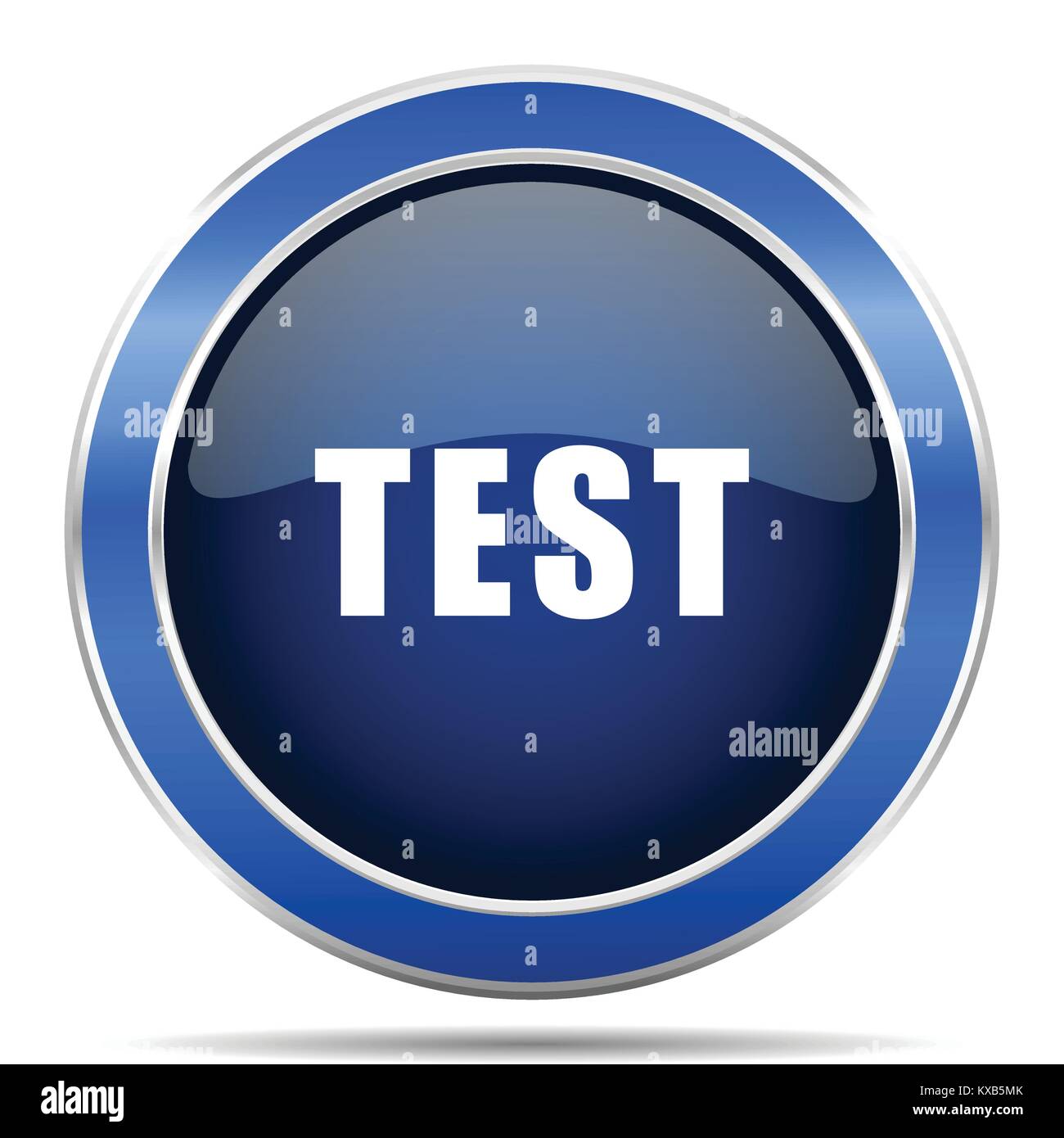 Test vector icon. Modern design blue silver metallic glossy web and ...