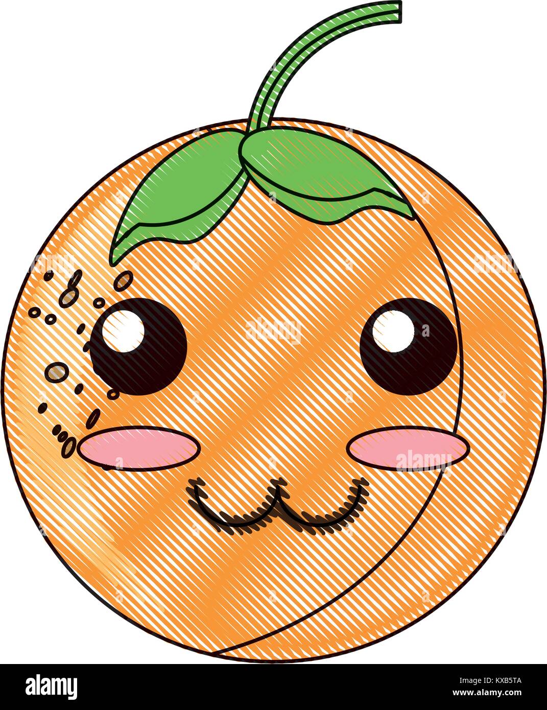 kawaii orange fruit icon Stock Vector Image & Art - Alamy
