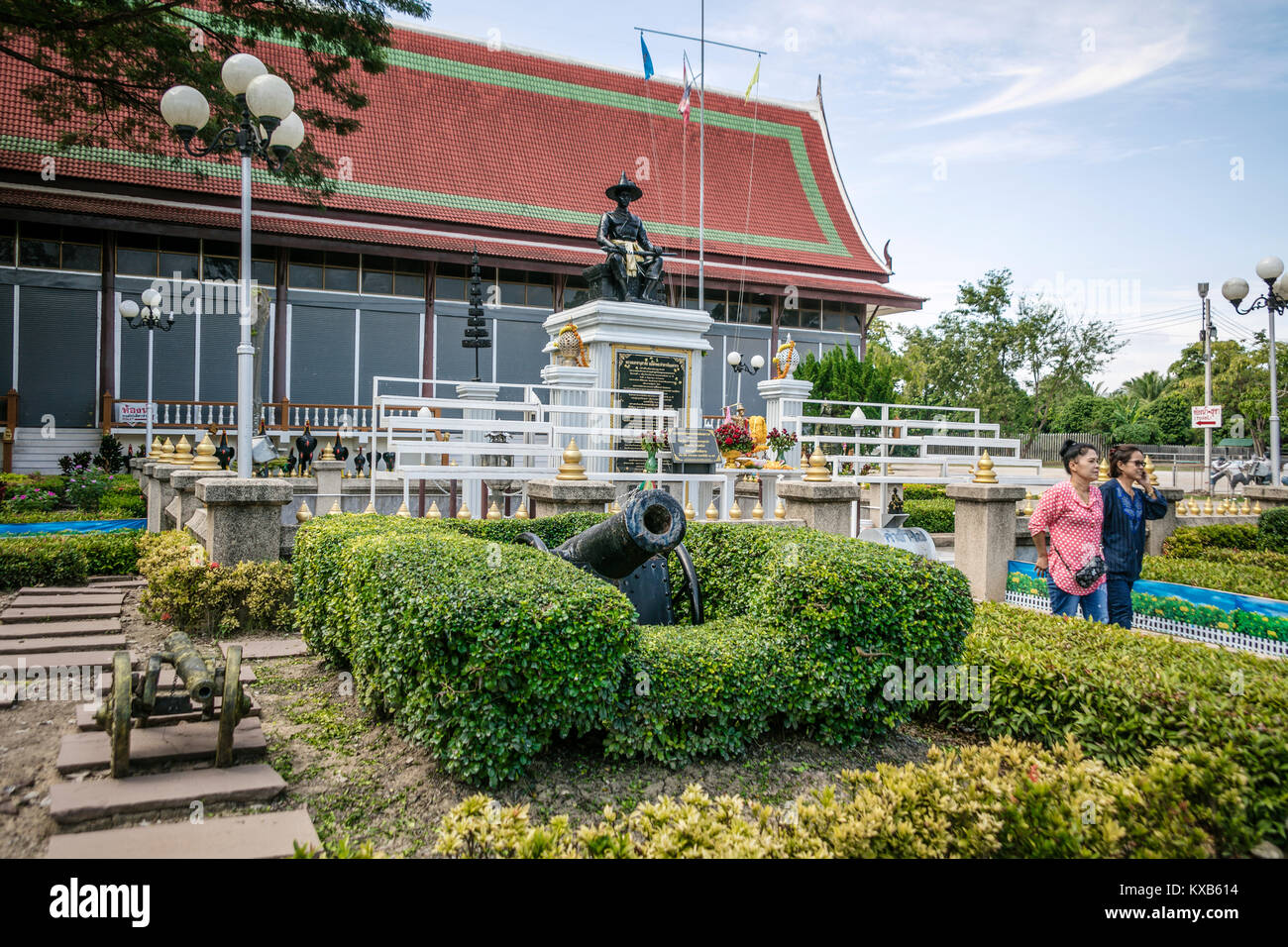 Statue of Somdet Taksin Maharat, Bang Kung Camp, Samut Songkhram, Thailand. Stock Photo