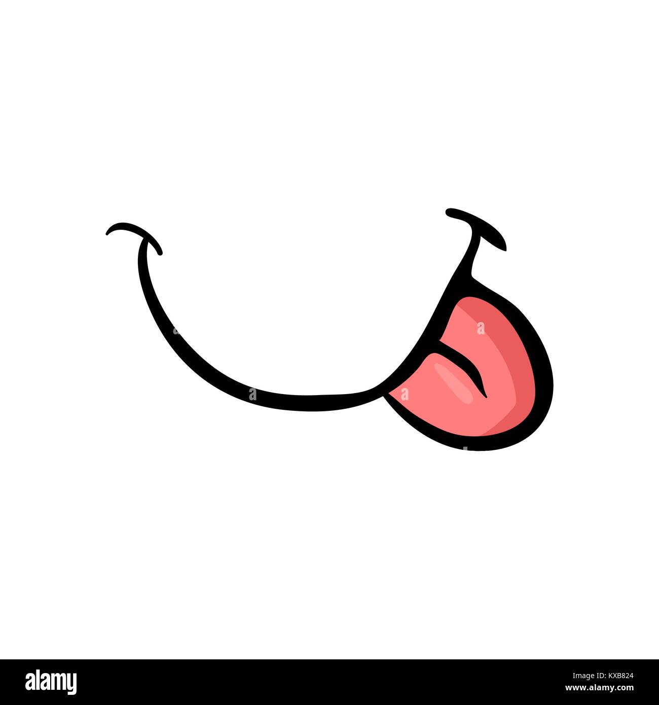 cartoon tongue smile isolated on white background Stock Vector Image & Art  - Alamy