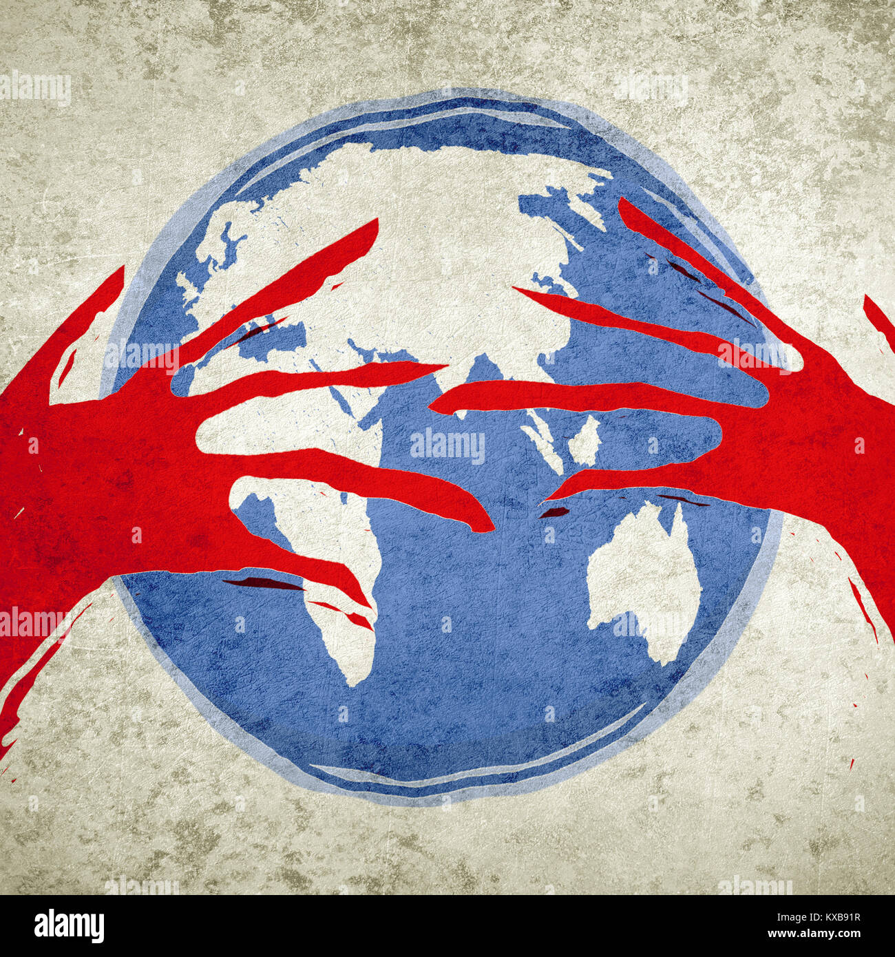 human greed ecology concept digital illustration Stock Photo