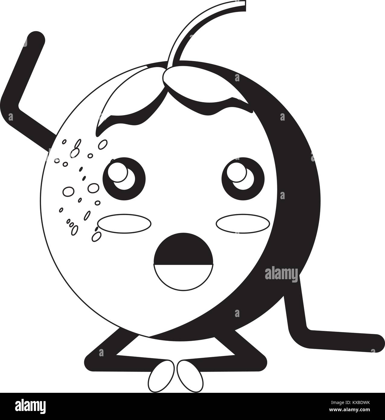 kawaii orange fruit icon Stock Vector Image & Art - Alamy