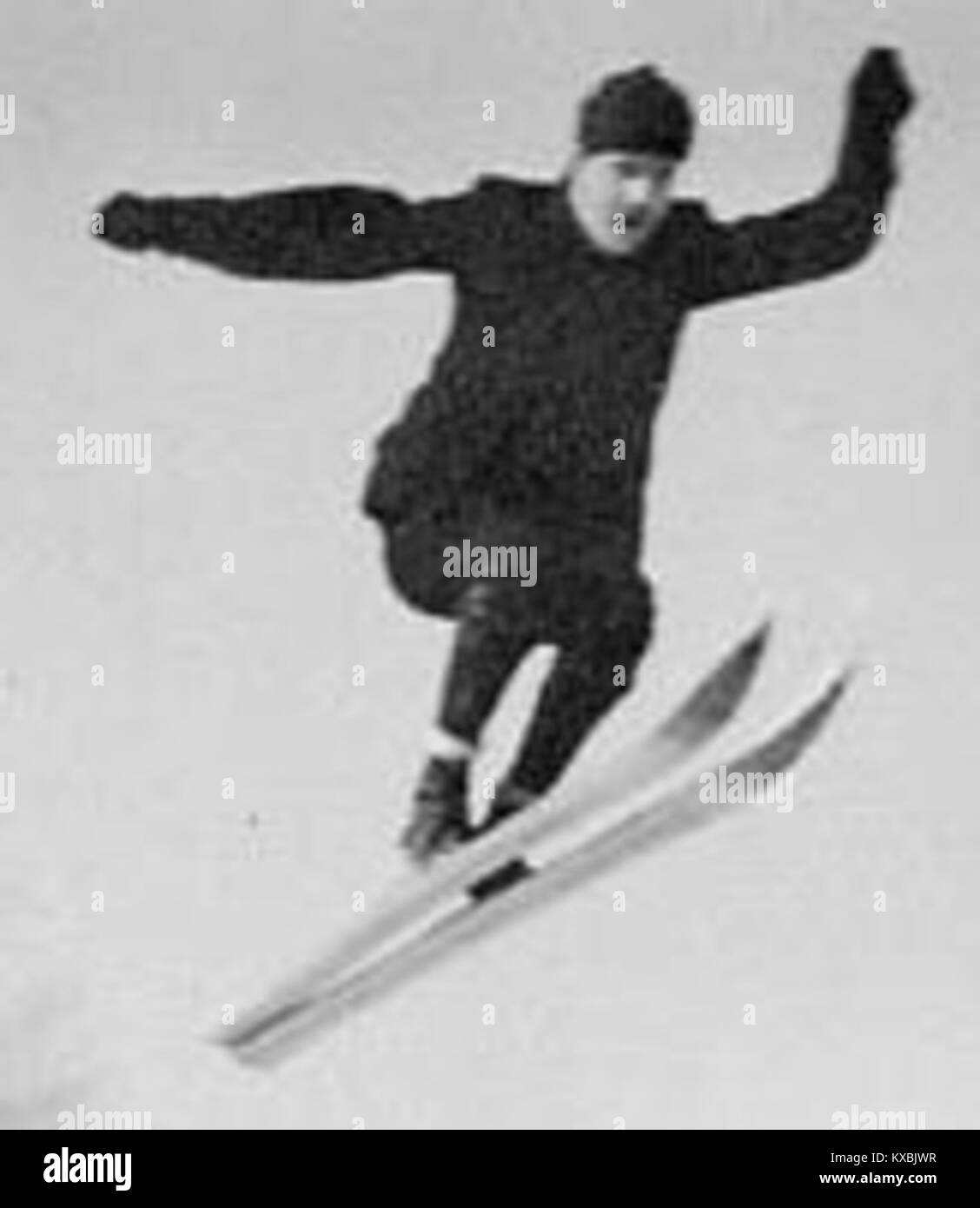 Ski jumping 1905 (icon Stock Photo Alamy