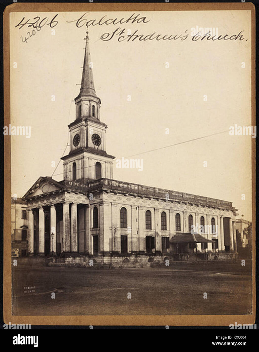 St. Andrew's Church, Calcutta by Francis Frith Stock Photo