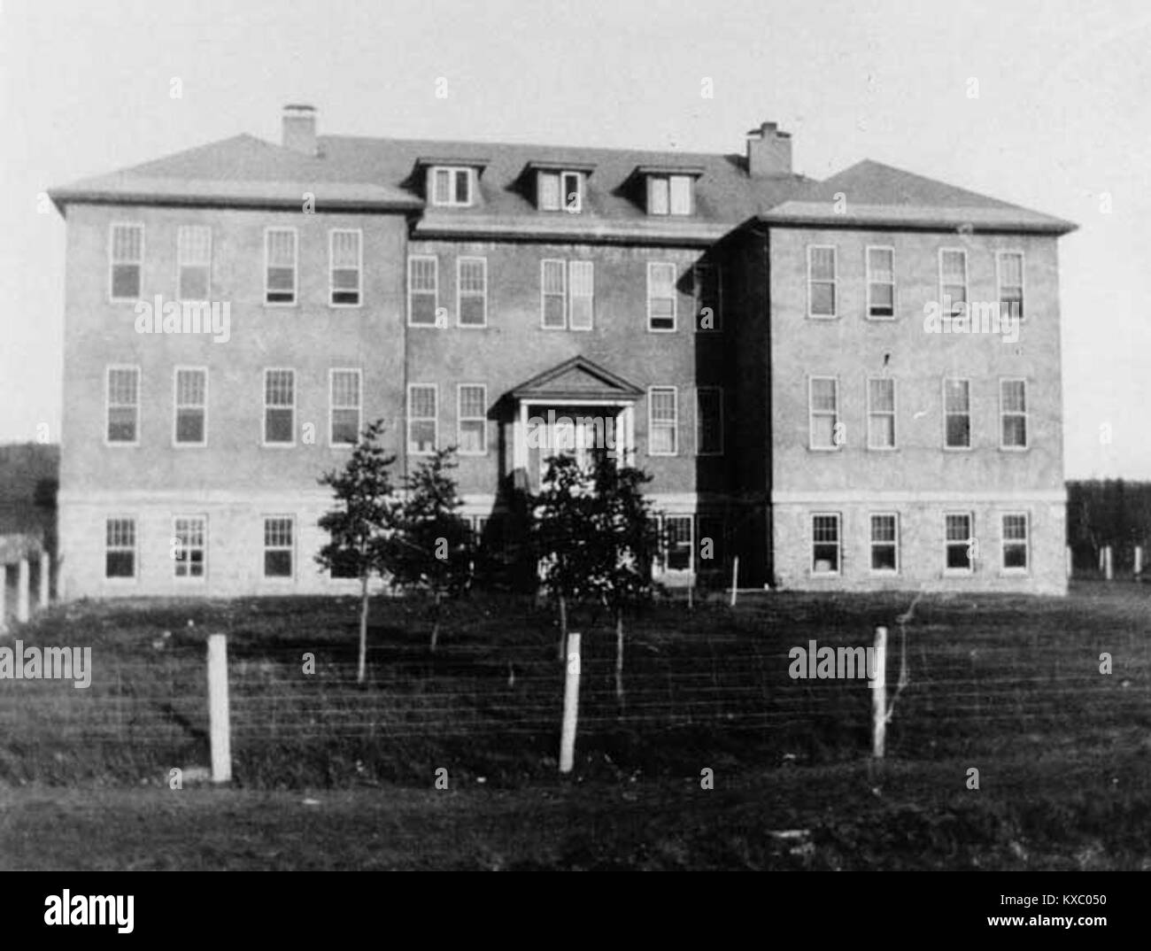 St. John's Indian Residential School Building, circa 19201930 Stock