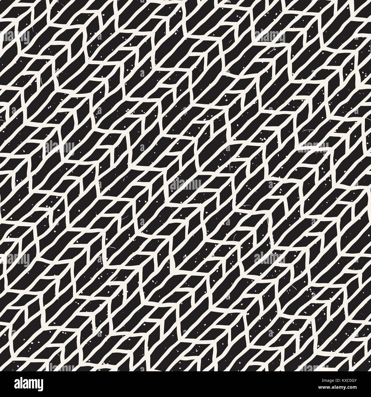 Seamless pattern with hand drawn brush strokes. Ink doodle grunge ...