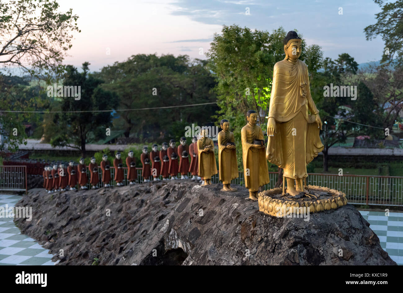 Kyauktaw Mahamuni Temple, Rakhine State, Myanmar (Burma) Stock Photo