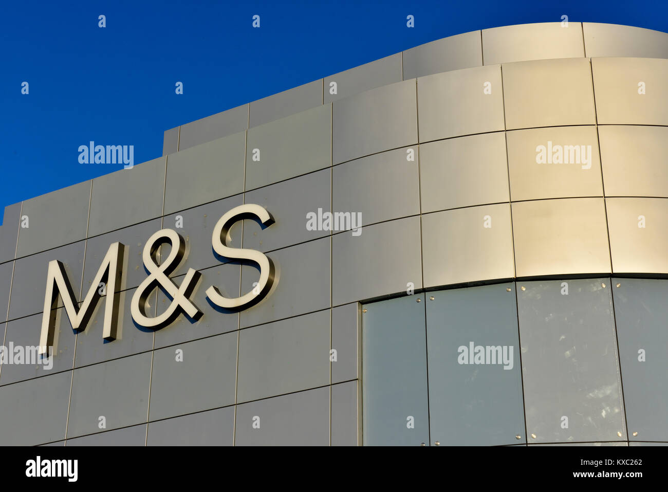 Marks & Spencer M&S logo sign Stock Photo