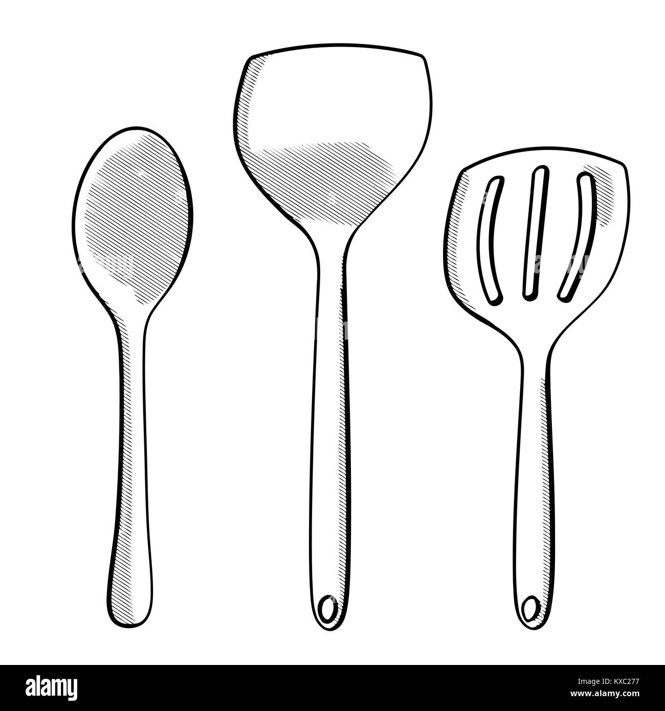 Antique spoons Stock Vector Images Alamy